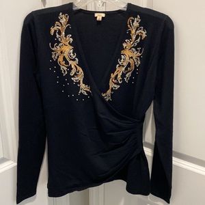 GORGEOUS REBA SEQUIN / BEADED WRAP SWEATER